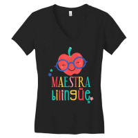 Cute Maestra Bilingue Bilingual Teacher T Shirt Women's V-neck T-shirt | Artistshot