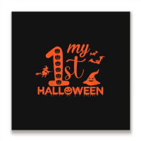 Kids Funny My First Halloween Matching Family Halloween Costume Metal Print Square | Artistshot