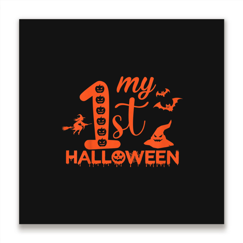 Kids Funny My First Halloween Matching Family Halloween Costume Metal Print Square | Artistshot