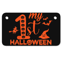 Kids Funny My First Halloween Matching Family Halloween Costume Motorcycle License Plate | Artistshot