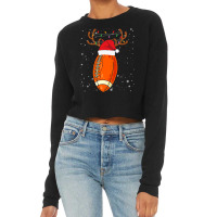 Football Funny Football Reindeer Santa Hat Christmas Holiday 142 Cropped Sweater | Artistshot