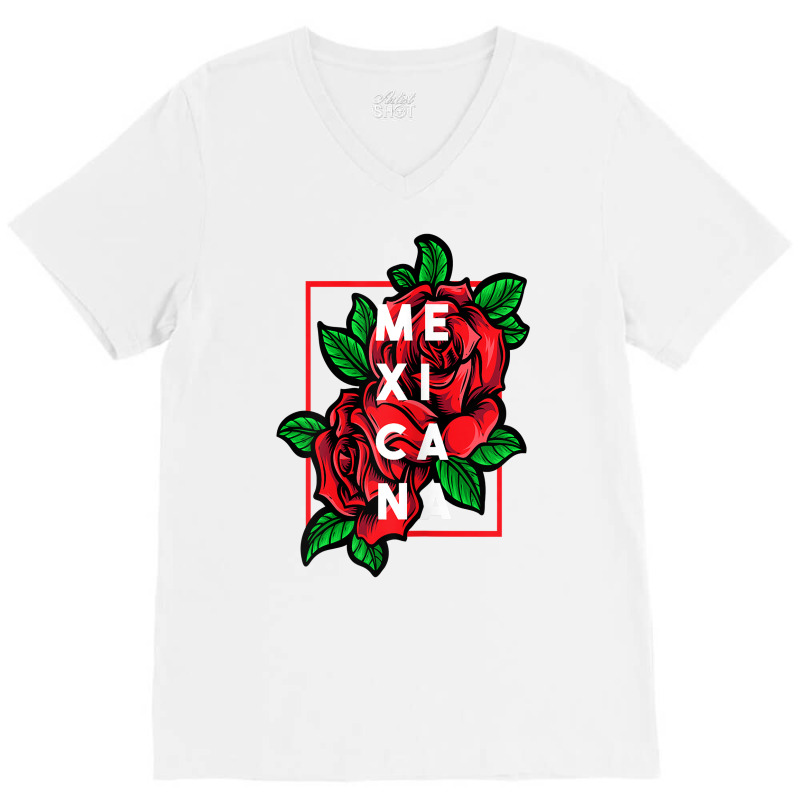 Womens Mexicana Latinx Latina Proud Gift For Mexican Girlfriend T Shir V-Neck Tee by cm-arts | Artistshot