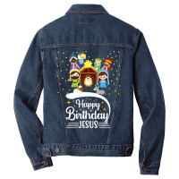 Christian Christmas Nativity Holy Night Birth Jesus Christ Religious 2 Men Denim Jacket | Artistshot