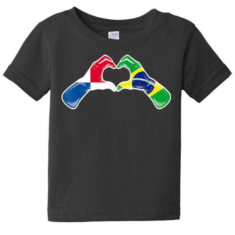 Brazil Panama Flag Brazilian Panamanian Heart T Shirt Baby Tee by cm-arts | Artistshot