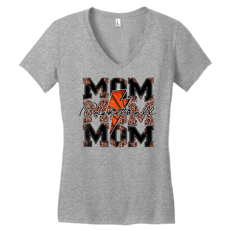 Basketball Mom Leopard Lightning Bolt Basketball Game Day T Shirt Women's V-Neck T-Shirt by zhypapunazhae | Artistshot