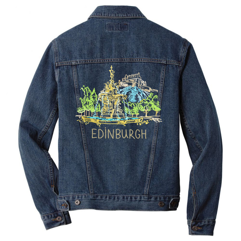 Edinburgh City Scotland Uk Souvenir Gift For Men Women Sweatshirt Men Denim Jacket | Artistshot