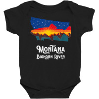 Trout Fly Fishing Bighorn River Montana Mountain Sunset Baby Bodysuit | Artistshot