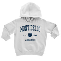 Monticello Arkansas Ar Vintage Athletic Navy Sports Design T Shirt Toddler Hoodie | Artistshot