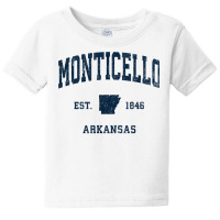 Monticello Arkansas Ar Vintage Athletic Navy Sports Design T Shirt Baby Tee | Artistshot