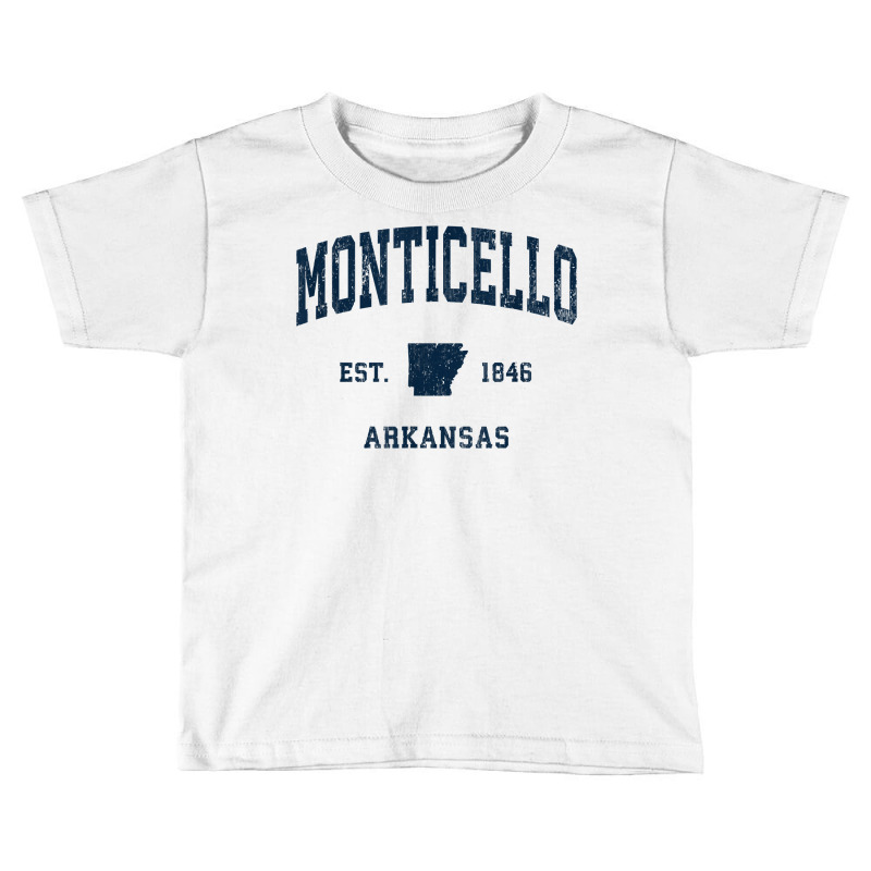 Monticello Arkansas Ar Vintage Athletic Navy Sports Design T Shirt Toddler T-shirt by cm-arts | Artistshot