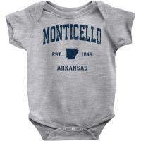 Monticello Arkansas Ar Vintage Athletic Navy Sports Design T Shirt Baby Bodysuit | Artistshot