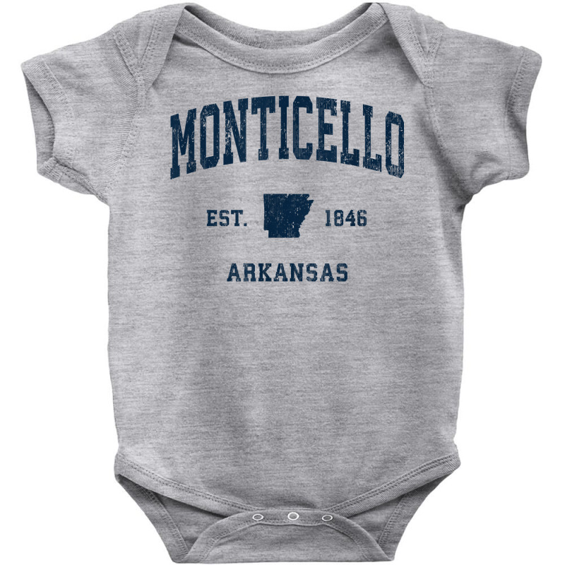 Monticello Arkansas Ar Vintage Athletic Navy Sports Design T Shirt Baby Bodysuit by cm-arts | Artistshot