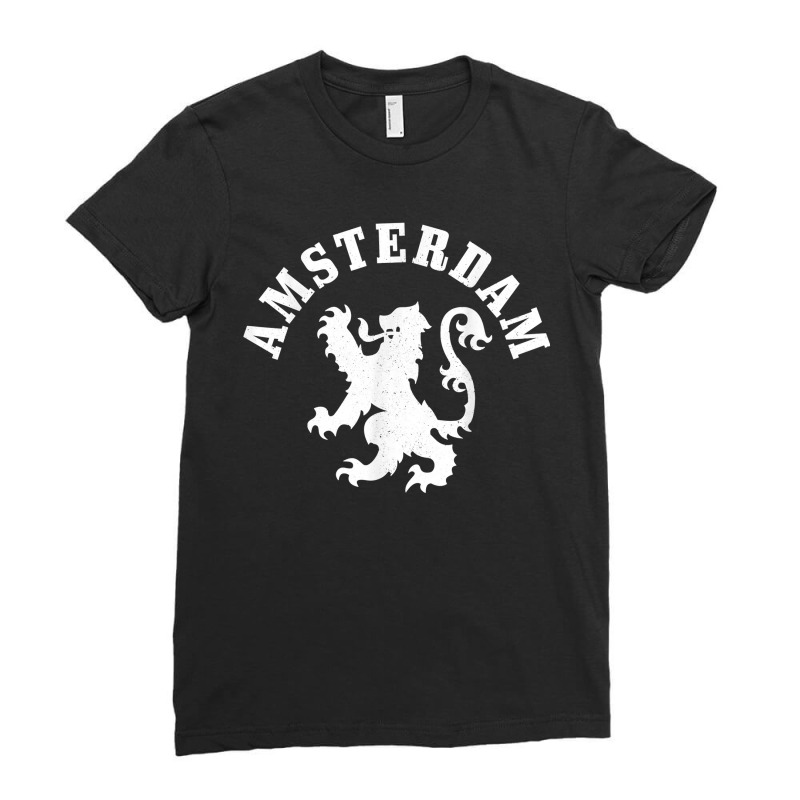 Amsterdam Netherlands Lion Dutch Holland Vintage Amsterdam Ladies Fitted T-Shirt by LaticiaSandgren | Artistshot