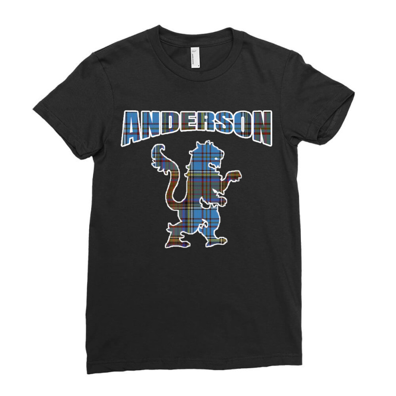 Anderson Clan Kilt Tartan Lion Namesake Scottish Ladies Fitted T-shirt | Artistshot