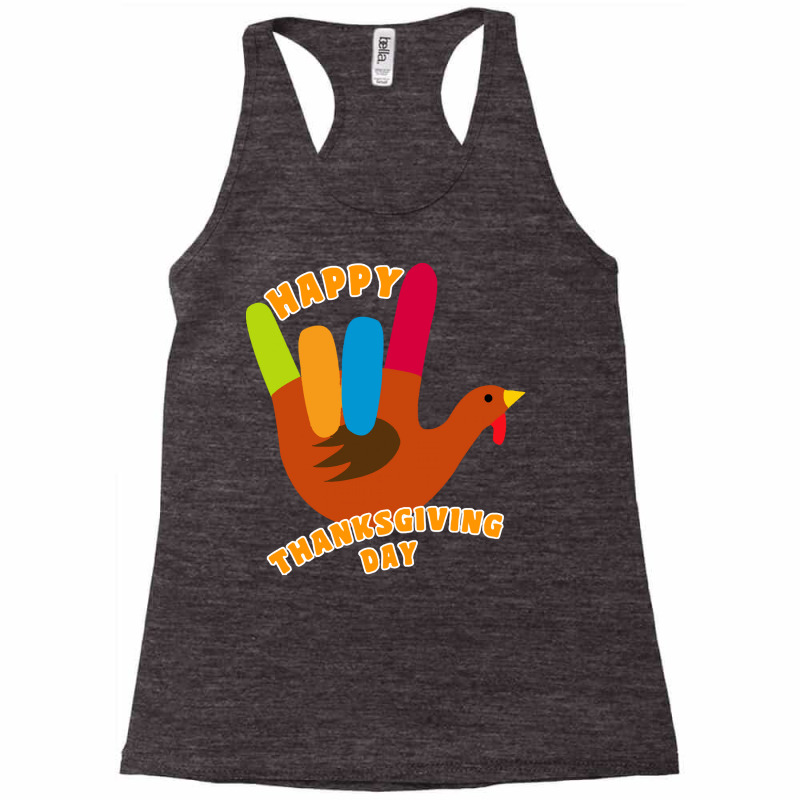 American Sign Language Turkey Happy Thanksgiving T  Shirt Racerback Tank by whistlerobust | Artistshot