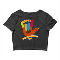 American Sign Language Turkey Happy Thanksgiving T  Shirt Crop Top | Artistshot