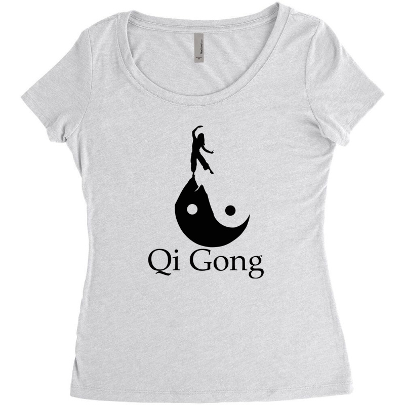 Black Silhouette Art Of Qigong Women's Triblend Scoop T-shirt by cm-arts | Artistshot