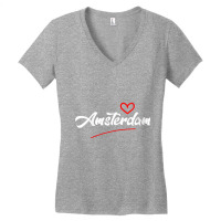 Womens Amsterdam Love V Neck T Shirt Women's V-neck T-shirt | Artistshot