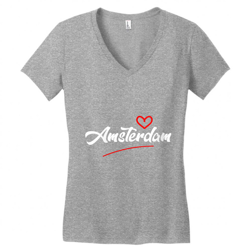 Womens Amsterdam Love V Neck T Shirt Women's V-Neck T-Shirt by cm-arts | Artistshot