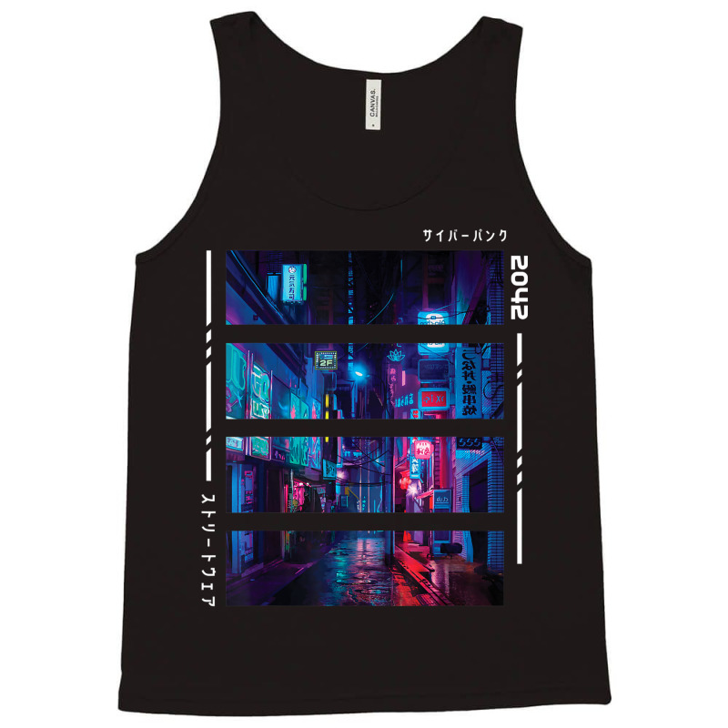 Japanese Cyberpunk Futuristic Streetwear Synthwave Aesthetic Tank Top by Bewitch | Artistshot