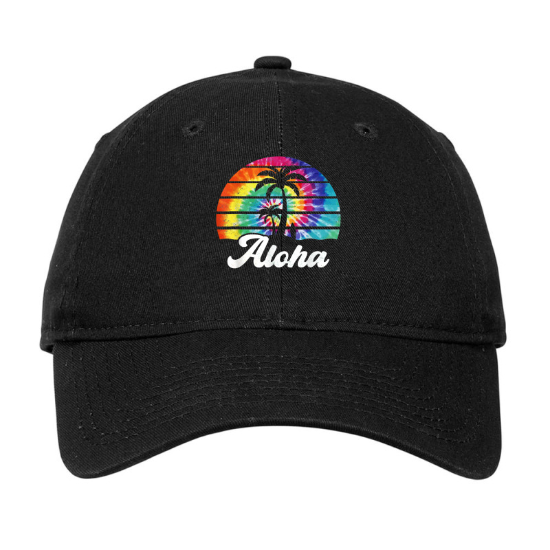 Aloha Hawaii Island Palm Beach Surfboard Surf Tie Dye T Shirt Adjustable Cap by cm-arts | Artistshot