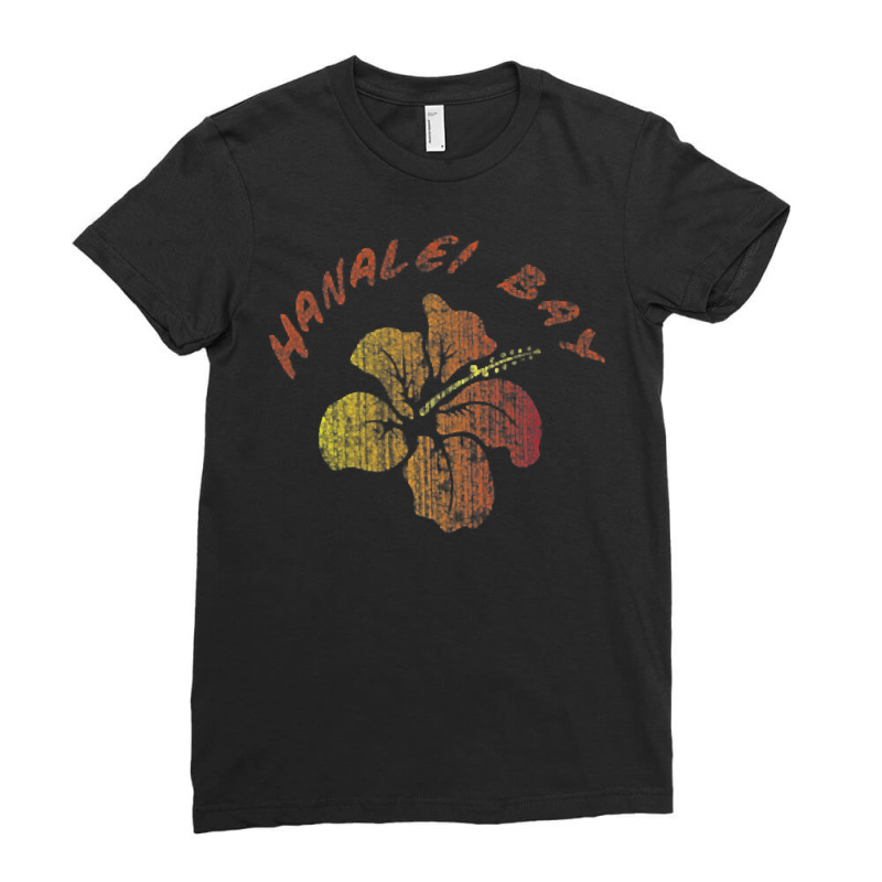 Hanalei Bay Kaua'i Island Hawaiian Beach Vintage Retro Surf T Shirt Ladies Fitted T-Shirt by cm-arts | Artistshot