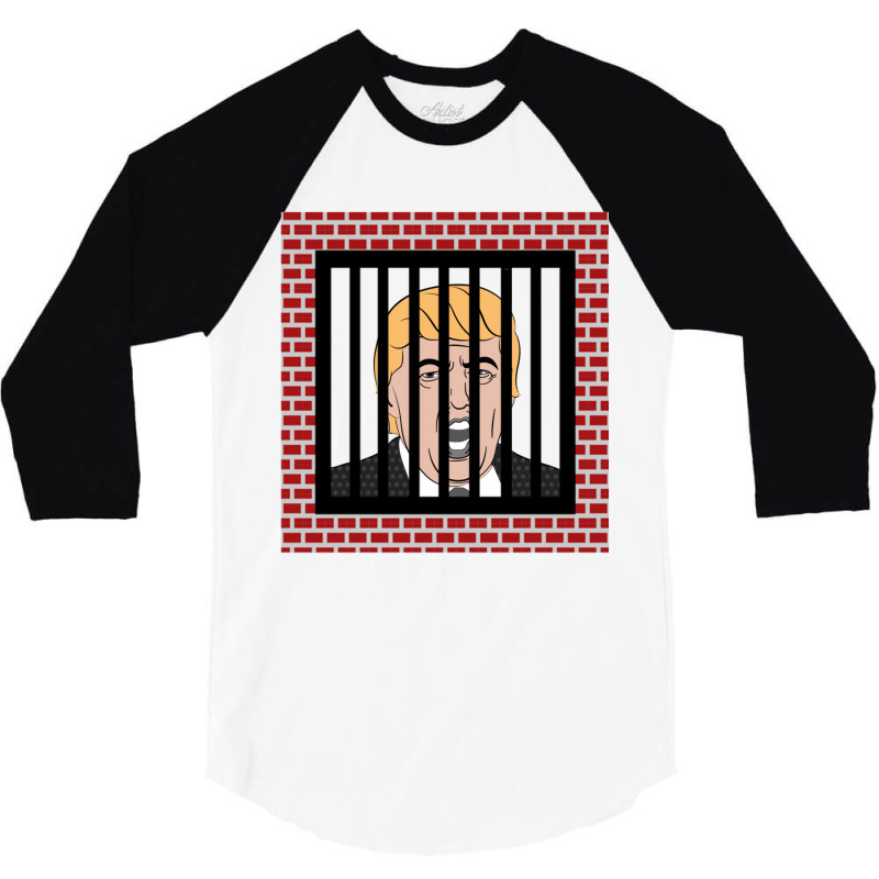 Jail Trump, Lock Trump Up, Trump In Prison, Dump Trump Long Sleeve T S 3/4 Sleeve Shirt | Artistshot