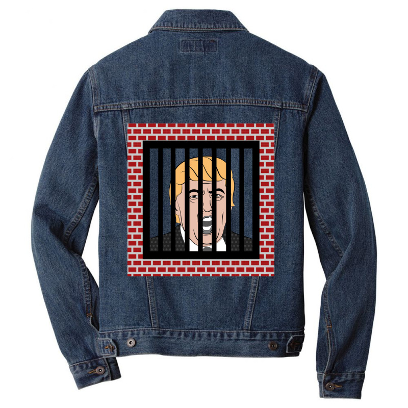 Jail Trump, Lock Trump Up, Trump In Prison, Dump Trump Long Sleeve T S Men Denim Jacket | Artistshot