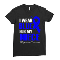 I Wear Blue For My Niece Osteogenesis Awareness Feather T Shirt Ladies Fitted T-shirt | Artistshot