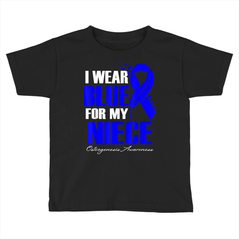 I Wear Blue For My Niece Osteogenesis Awareness Feather T Shirt Toddler T-shirt by cm-arts | Artistshot