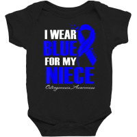 I Wear Blue For My Niece Osteogenesis Awareness Feather T Shirt Baby Bodysuit | Artistshot