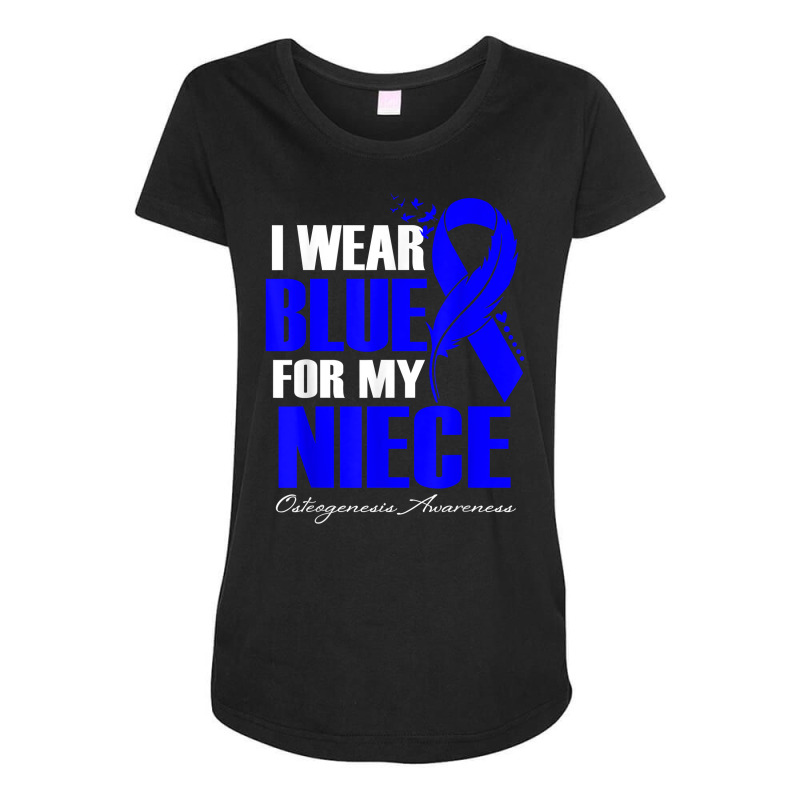 I Wear Blue For My Niece Osteogenesis Awareness Feather T Shirt Maternity Scoop Neck T-shirt by cm-arts | Artistshot