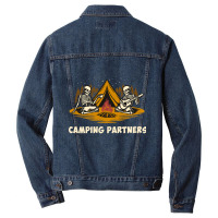 Camping Partners Skull, Camping Partners Skull Art, Camping Partners S Men Denim Jacket | Artistshot