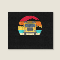 Retro Yellow School Bus For School Bus Driver And Busman Landscape Canvas Print | Artistshot