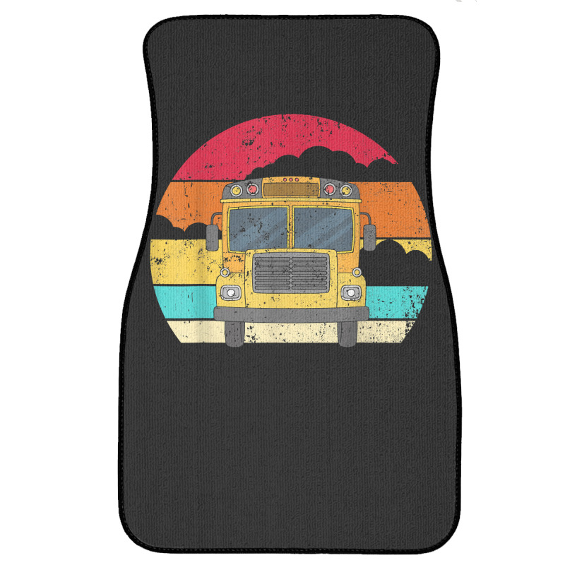 Retro Yellow School Bus For School Bus Driver And Busman Front Car Mat by ShannonFrancis | Artistshot