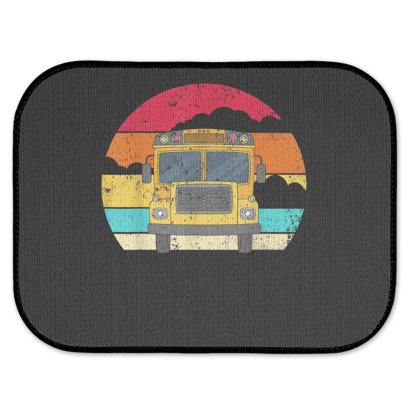 Retro Yellow School Bus For School Bus Driver And Busman Rear Car Mat by ShannonFrancis | Artistshot