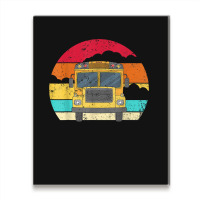 Retro Yellow School Bus For School Bus Driver And Busman Metal Print Vertical | Artistshot