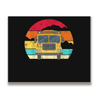 Retro Yellow School Bus For School Bus Driver And Busman Metal Print Horizontal | Artistshot