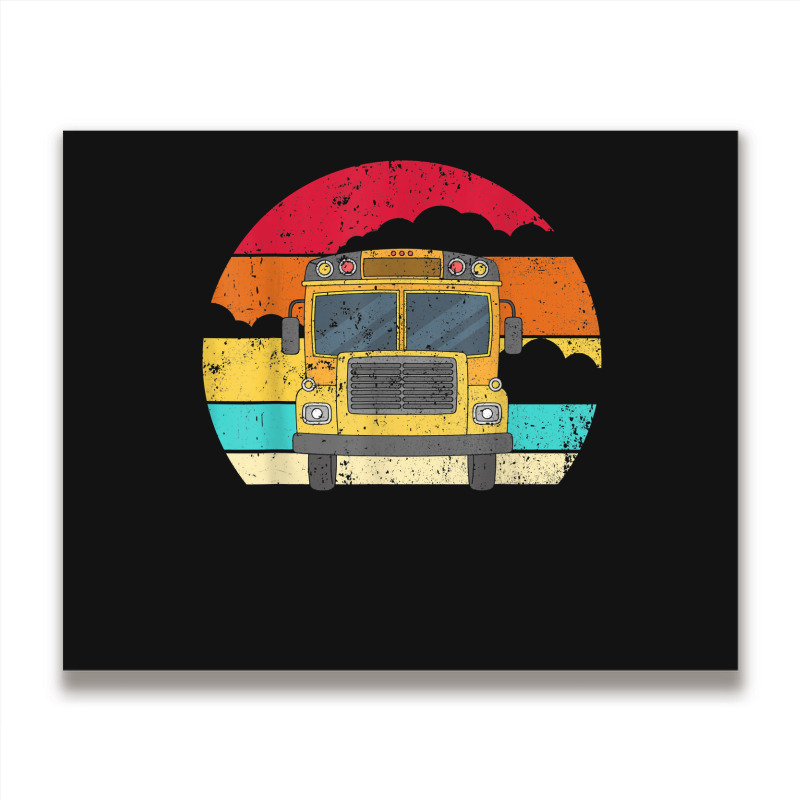 Retro Yellow School Bus For School Bus Driver And Busman Metal Print Horizontal by ShannonFrancis | Artistshot