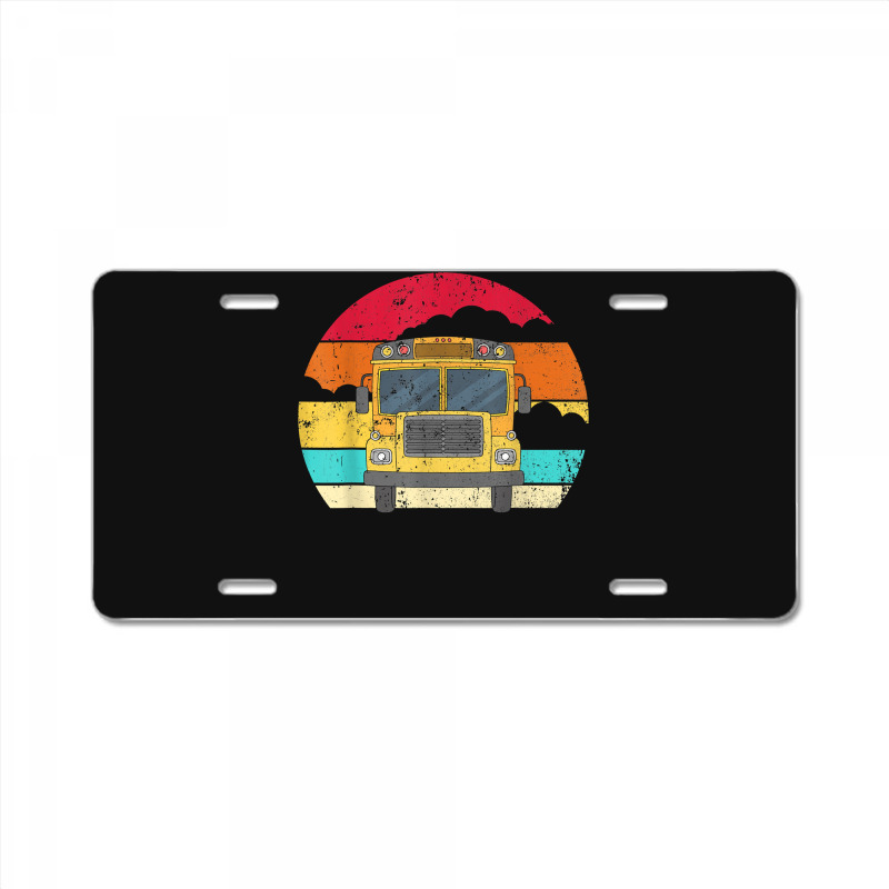 Retro Yellow School Bus For School Bus Driver And Busman License Plate by ShannonFrancis | Artistshot