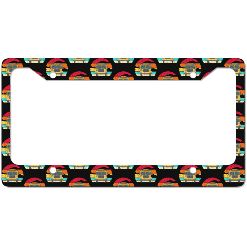 Retro Yellow School Bus For School Bus Driver And Busman License Plate Frame by ShannonFrancis | Artistshot