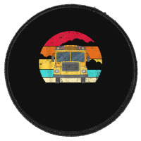 Retro Yellow School Bus For School Bus Driver And Busman Round Patch | Artistshot