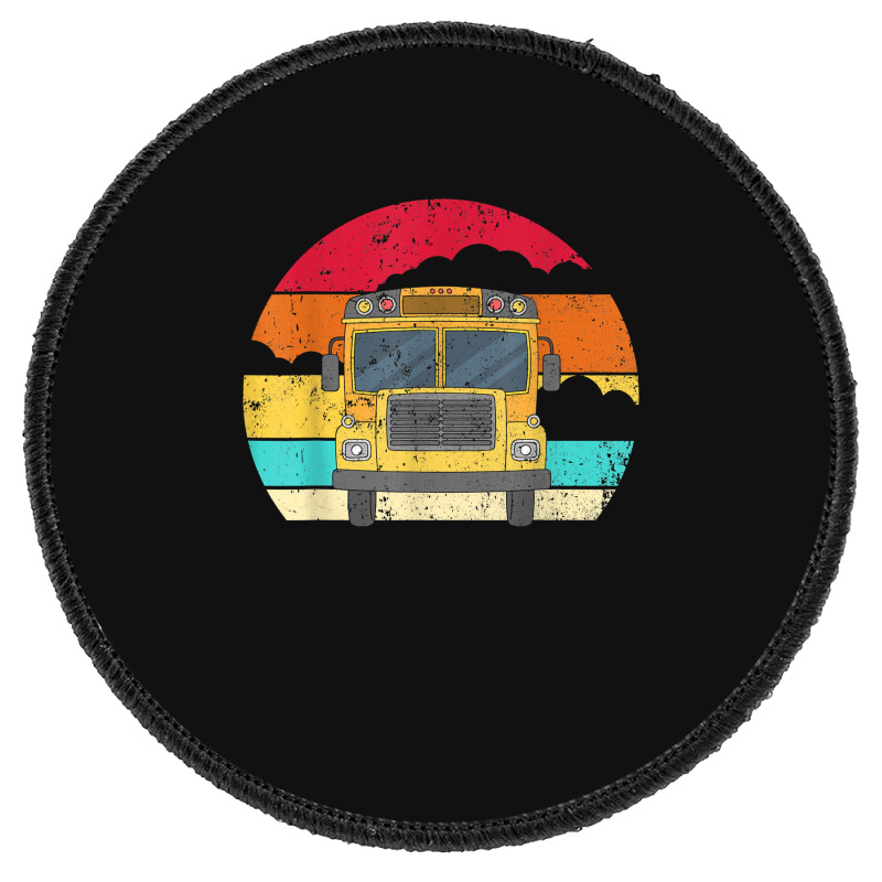 Retro Yellow School Bus For School Bus Driver And Busman Round Patch by ShannonFrancis | Artistshot