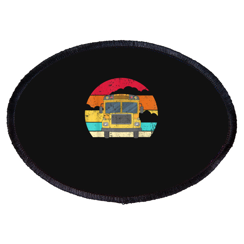 Retro Yellow School Bus For School Bus Driver And Busman Oval Patch by ShannonFrancis | Artistshot