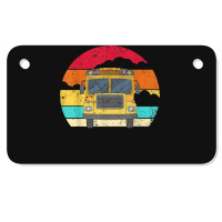 Retro Yellow School Bus For School Bus Driver And Busman Motorcycle License Plate | Artistshot