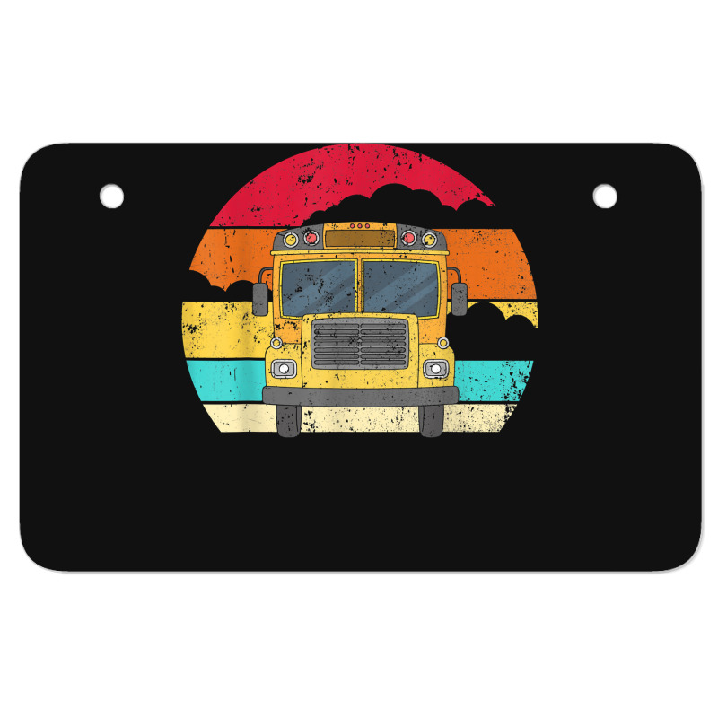 Retro Yellow School Bus For School Bus Driver And Busman ATV License Plate by ShannonFrancis | Artistshot