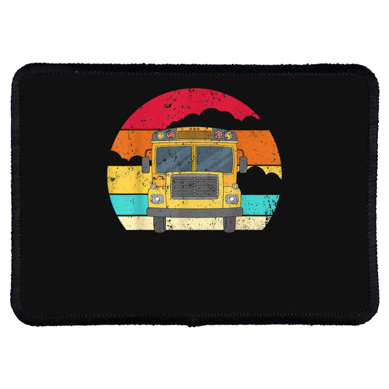 Retro Yellow School Bus For School Bus Driver And Busman Rectangle Patch by ShannonFrancis | Artistshot