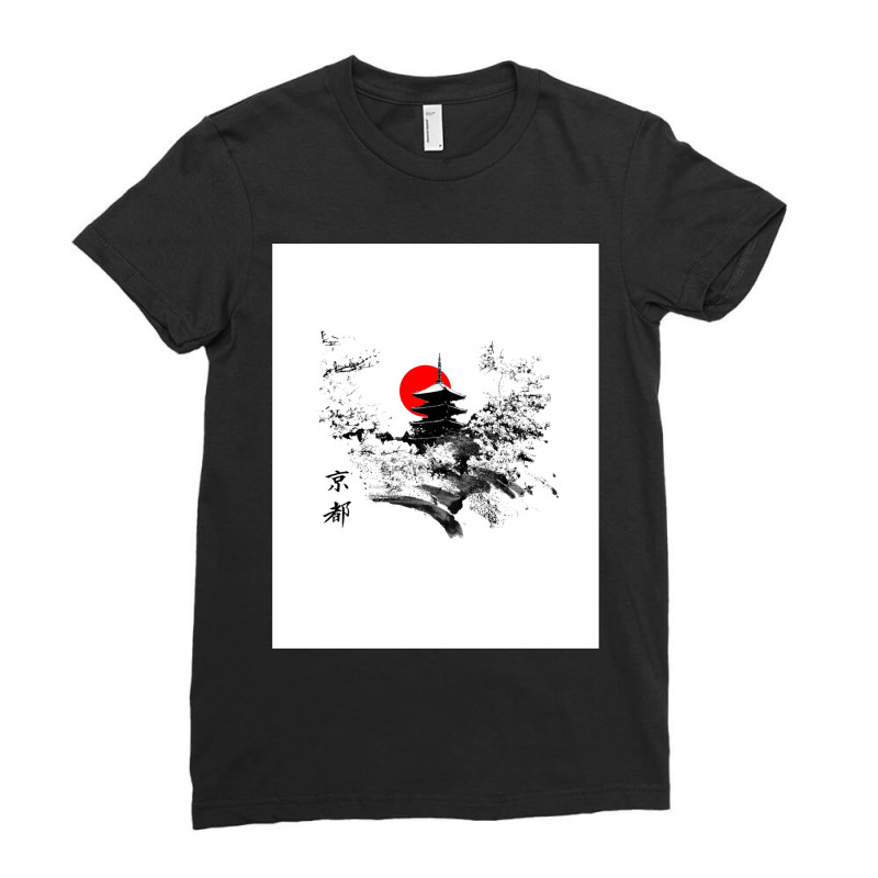 Kyoto Japan Old Capital Ladies Fitted T-Shirt by cm-arts | Artistshot