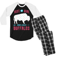 Bison Just A Girl Who Loves Buffalos Men's 3/4 Sleeve Pajama Set | Artistshot