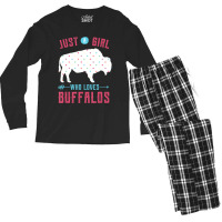 Bison Just A Girl Who Loves Buffalos Men's Long Sleeve Pajama Set | Artistshot